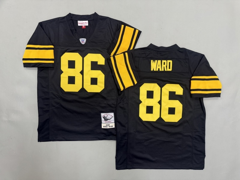 Men 2025 Pittsburgh Steelers #86 Ward black Throwback Limited NFL Jersey style 002->pittsburgh steelers->NFL Jersey